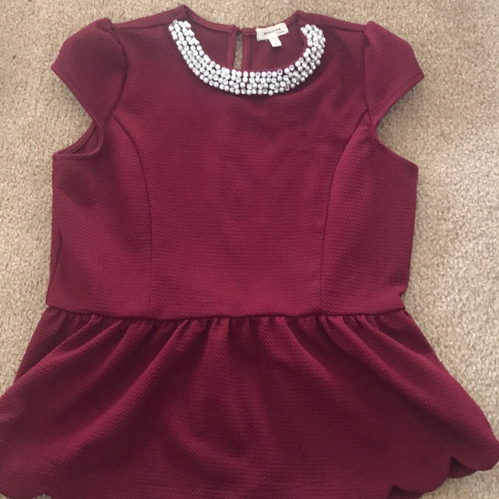 Girls Monteau top XL in maroon.